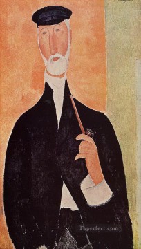 man with a pipe the notary of nice 1918 Amedeo Modigliani Oil Paintings